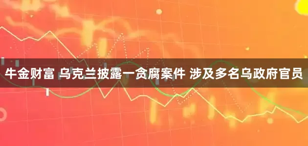 牛金财富 乌克兰披露一贪腐案件 涉及多名乌政府官员