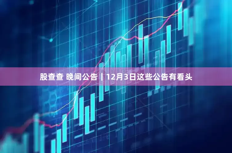 股查查 晚间公告｜12月3日这些公告有看头